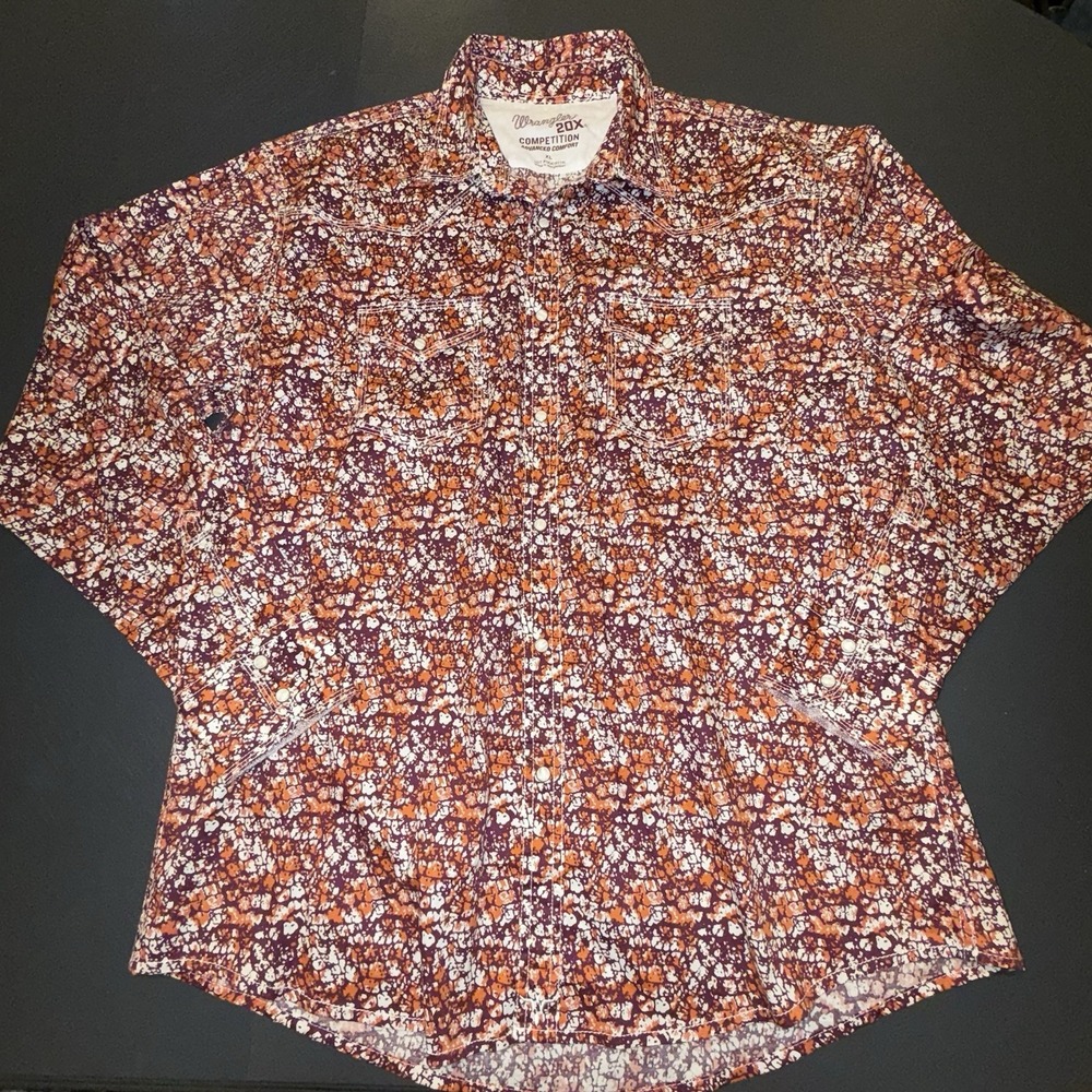 Wrangler‎ 20X Competition Advanced Comfort Long Sleeve XL Western Pearl Snap EUC